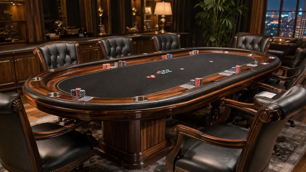 wood poker table